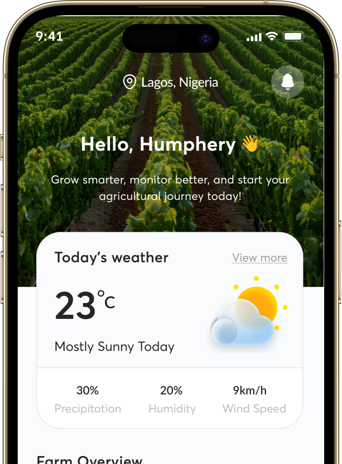 The Growa marketplace app showing an order payment